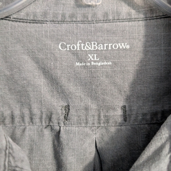 Croft & Barrow Men's Dark Gray Casual Shirt Size X-Large (EUC) - Picture 5 of 12
